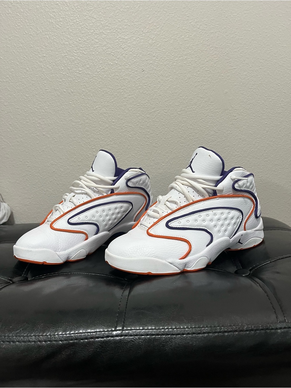 Jordan OG White Shoes with Purple and Orange Accents - Picture 2 of 6